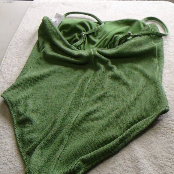 Shade & Shore Swimwear Womens Full Coverage One Piece Pucker Green XS,S,M,L,XL - Picture 6 of 16